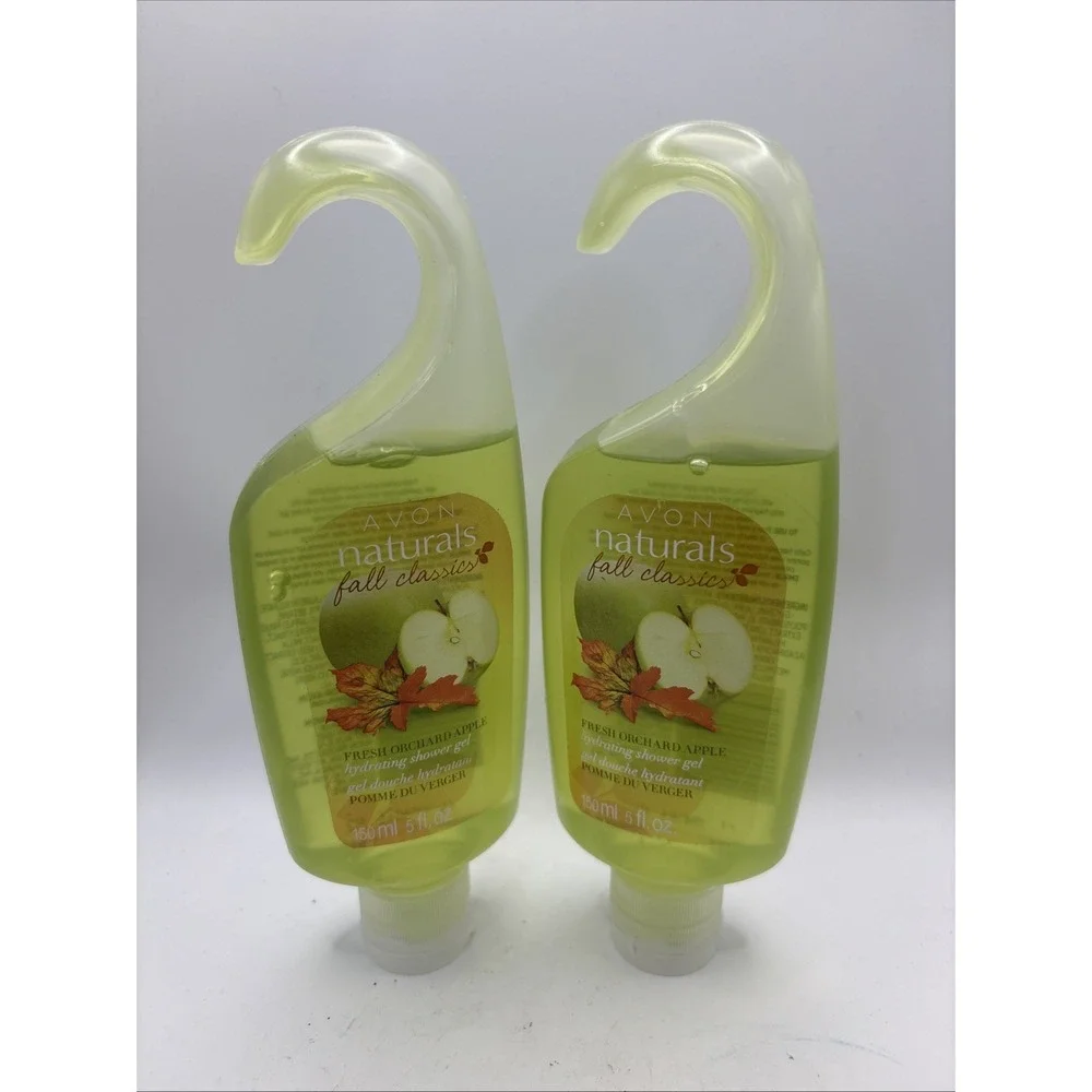 2 Avon‎ Naturals Fall Classic Fresh Orchard Apple Shower Gel 5 oz NOS Sealed